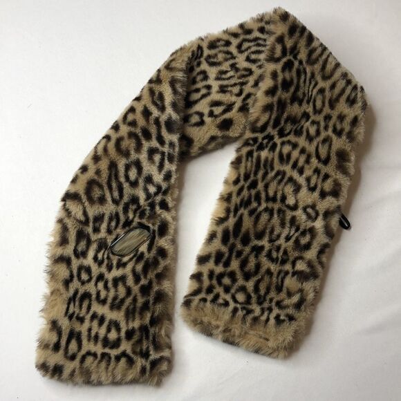 Vintage Leopard Faux Fur Wrap Shawl Scarf - Picture 2 of 7